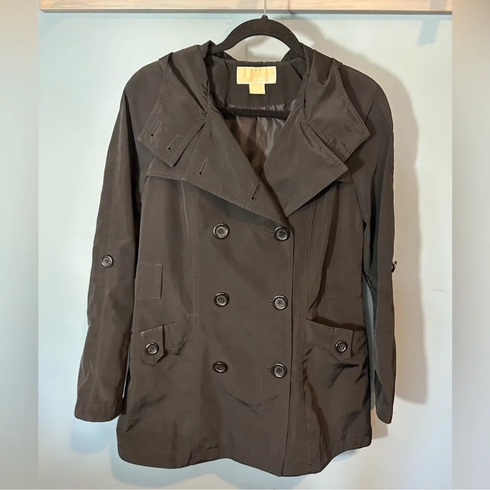 MICHAEL Michael Kors Women’s Double Breasted Raincoat in Black